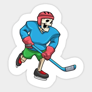 Skeleton at Ice hockey with Ice hockey stick Sticker